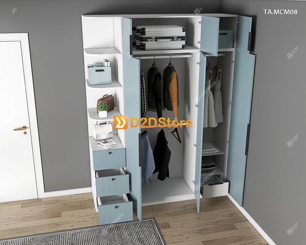 Tủ quần áo gỗ phủ melamine cánh mở TA.MCM08