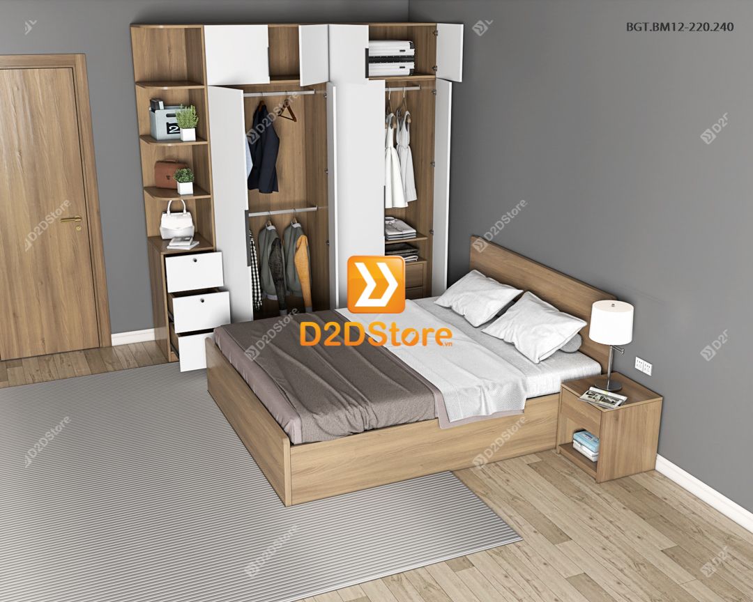  Bộ giường tủ phòng ngủ bố mẹ BGT.BM12-220.240 