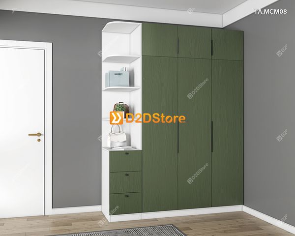Tủ quần áo gỗ phủ melamine cánh mở TA.MCM08