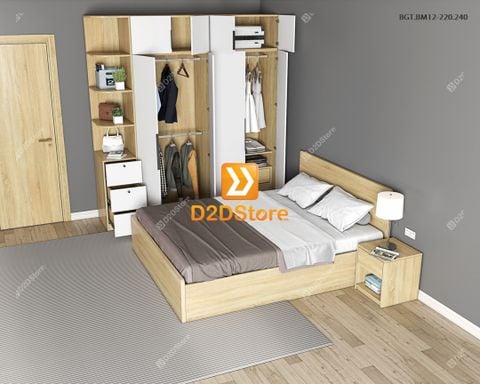 Bộ giường tủ phòng ngủ bố mẹ BGT.BM12-220.240