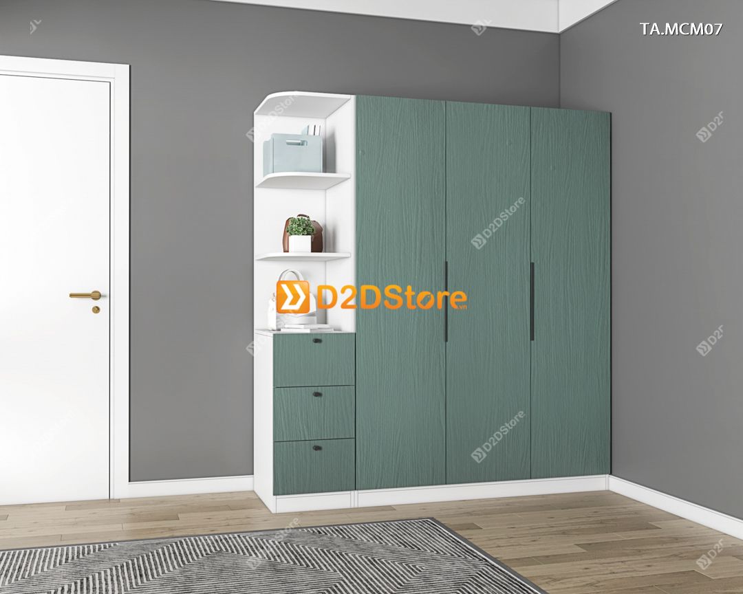  Tủ quần áo gỗ phủ melamine cánh mở TA.MCM07 
