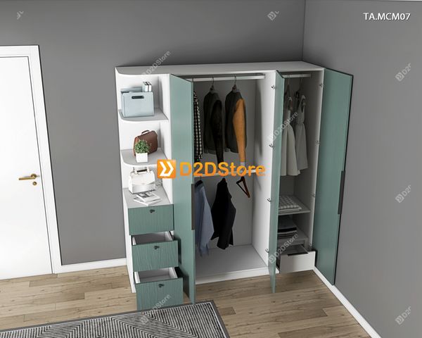 Tủ quần áo gỗ phủ melamine cánh mở TA.MCM07