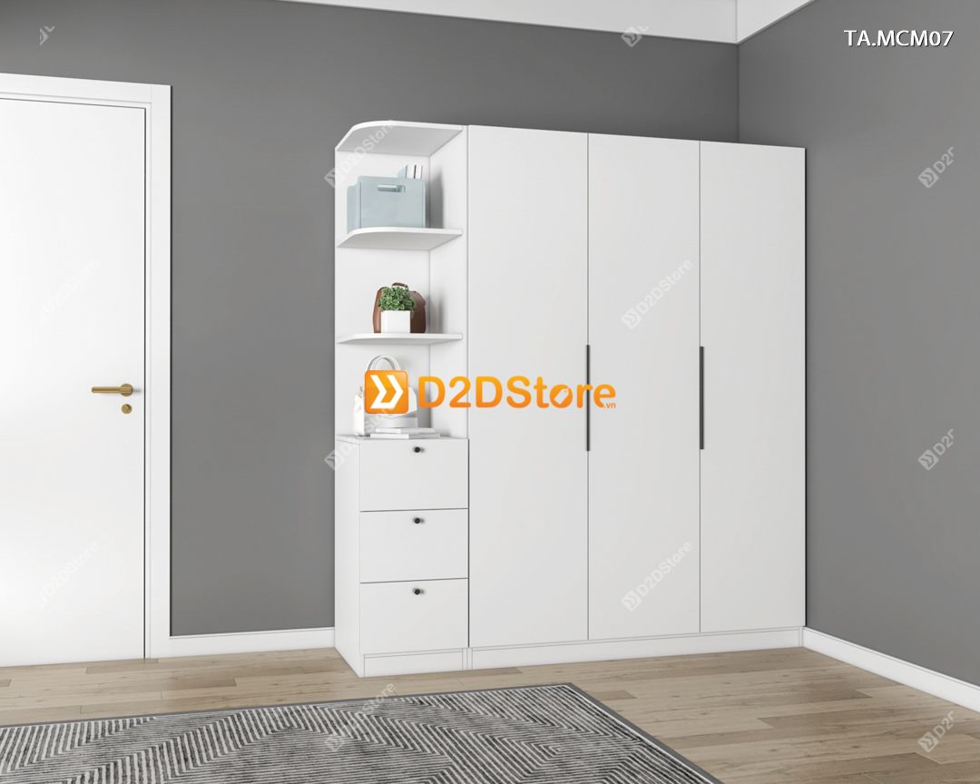  Tủ quần áo gỗ phủ melamine cánh mở TA.MCM07 