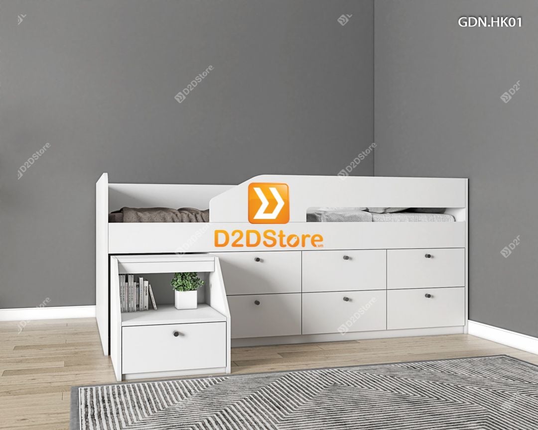  Giường ngủ kết hợp nhiều hộc kéo GDN.HK01 