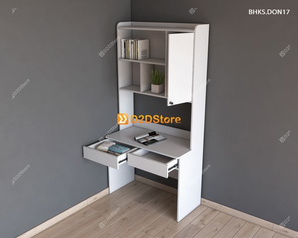 Bàn học đơn cho bé có kệ sách BHKS.DON17