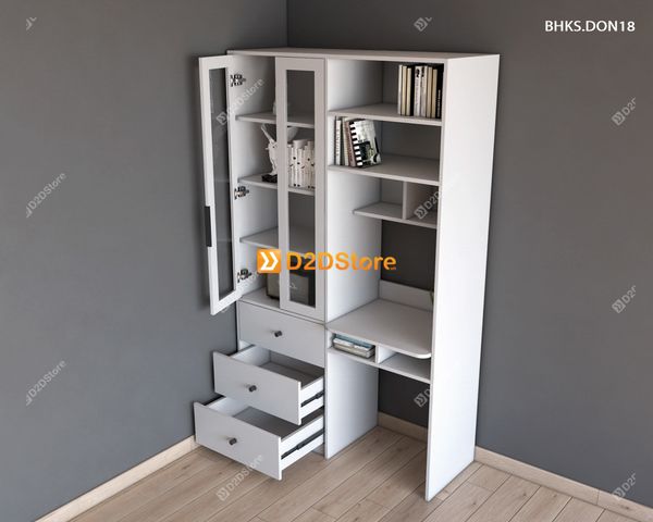 Bàn học đơn cho bé có kệ sách BHKS.DON18