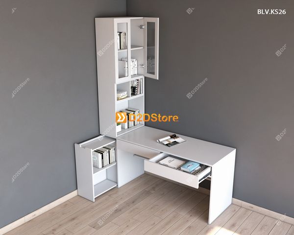 Bàn làm việc kết hợp kệ sách BLV.KS26