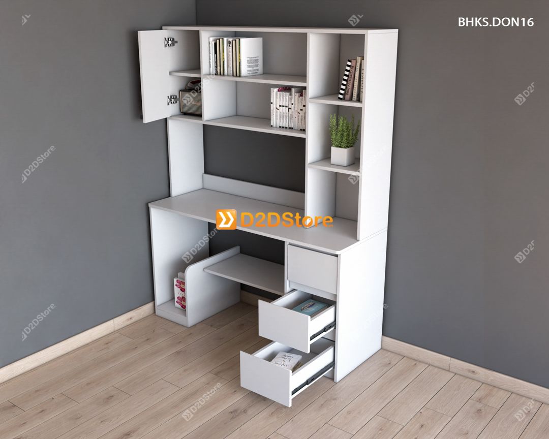  Bàn học đơn cho bé có kệ sách BHKS.DON16 