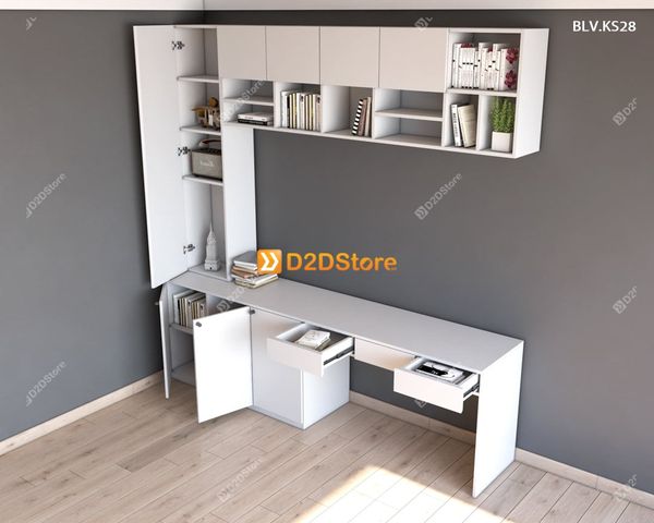 Bàn làm việc kết hợp kệ sách BLV.KS28