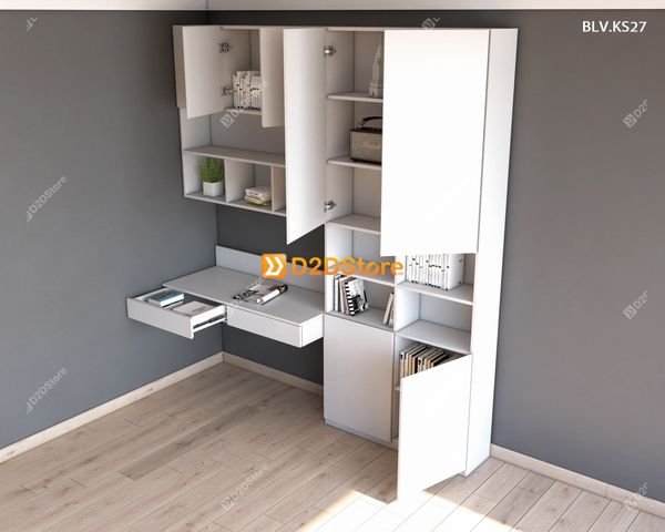 Bàn làm việc kết hợp kệ sách BLV.KS27
