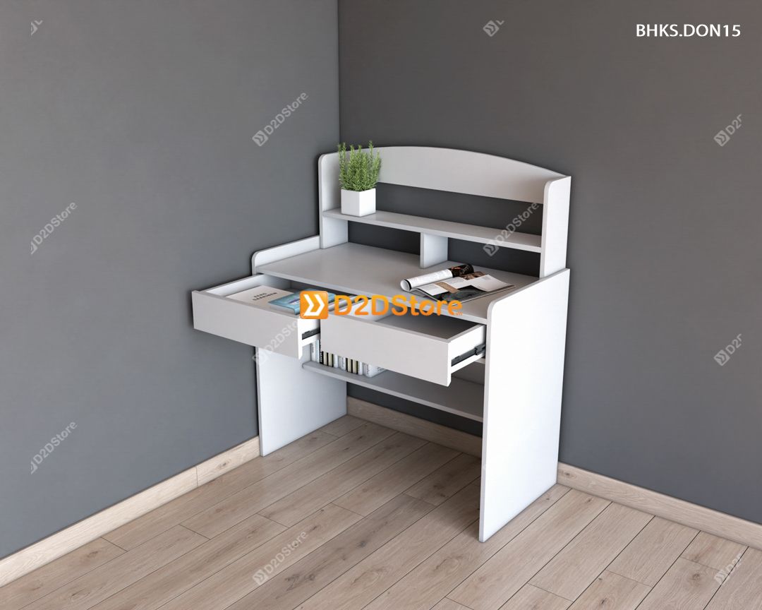  Bàn học đơn cho bé có kệ sách BHKS.DON15 