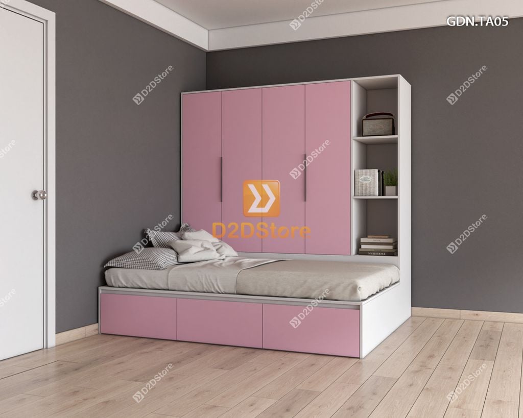 Giường ngủ kết hợp tủ áo GDN.TA05