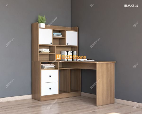 Bàn làm việc kết hợp kệ sách BLV.KS25