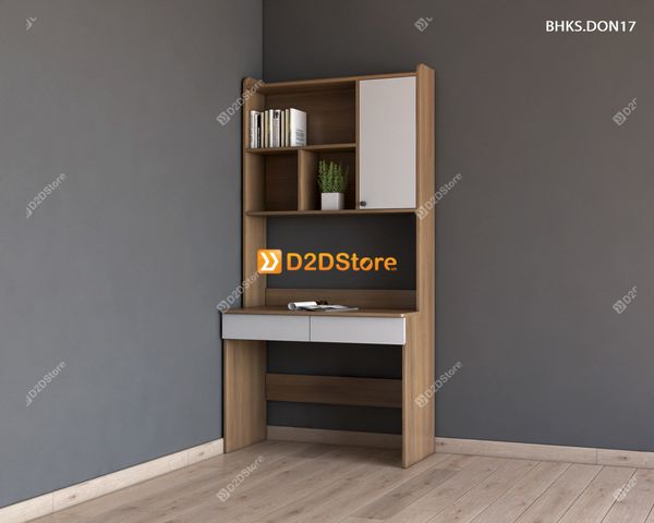 Bàn học đơn cho bé có kệ sách BHKS.DON17