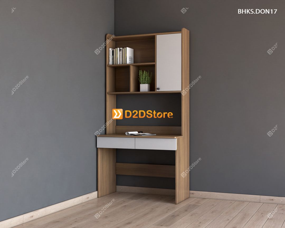  Bàn học đơn cho bé có kệ sách BHKS.DON17 