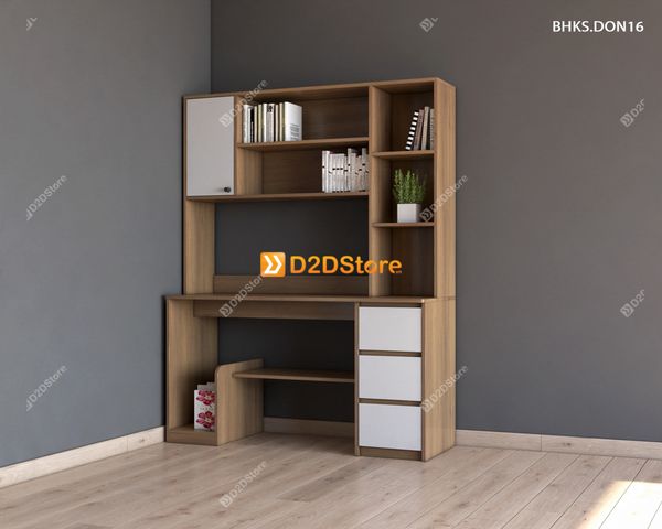 Bàn học đơn cho bé có kệ sách BHKS.DON16