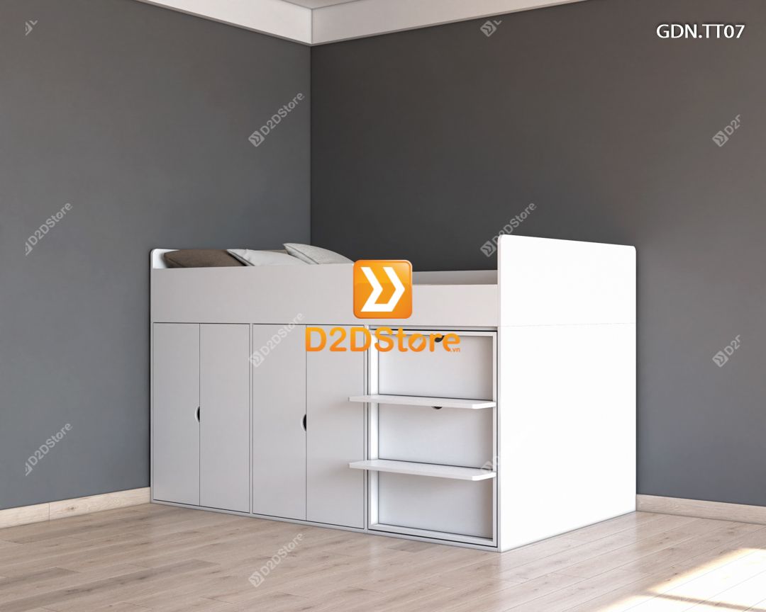  Giường kết hợp tủ áo thấp GDN.TT07 