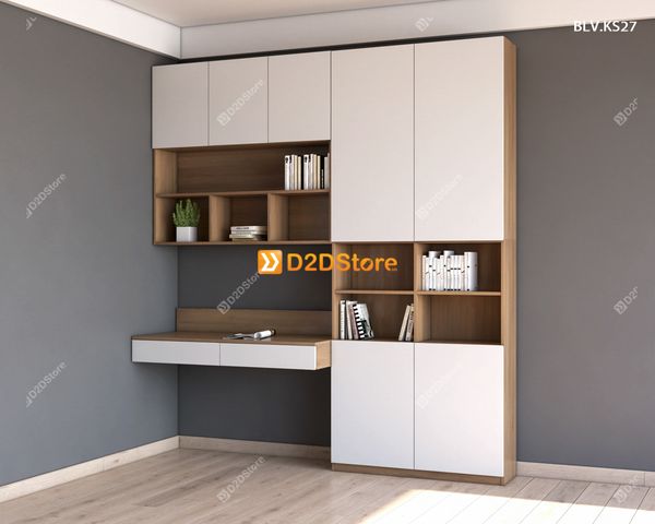 Bàn làm việc kết hợp kệ sách BLV.KS27