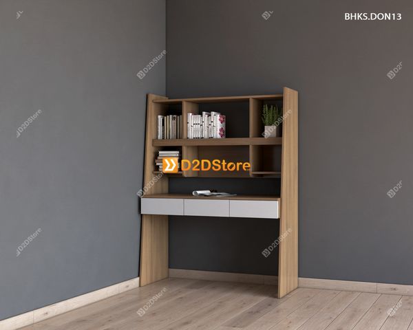 Bàn học đơn cho bé có kệ sách BHKS.DON13