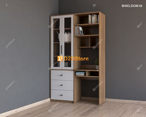 Bàn học đơn cho bé có kệ sách BHKS.DON18