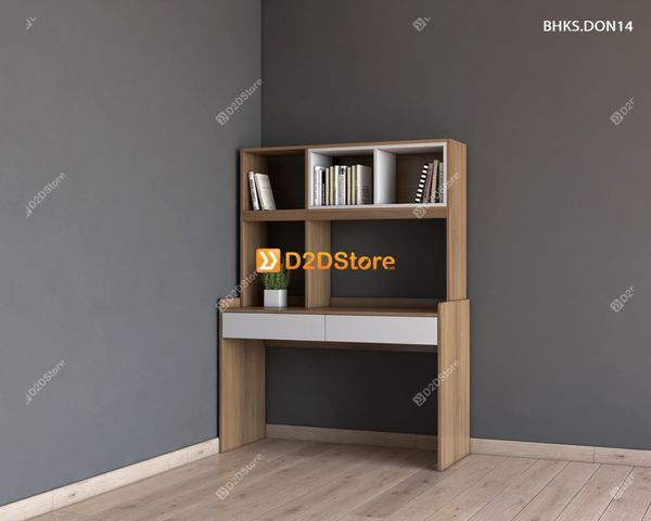 Bàn học đơn cho bé có kệ sách BHKS.DON14