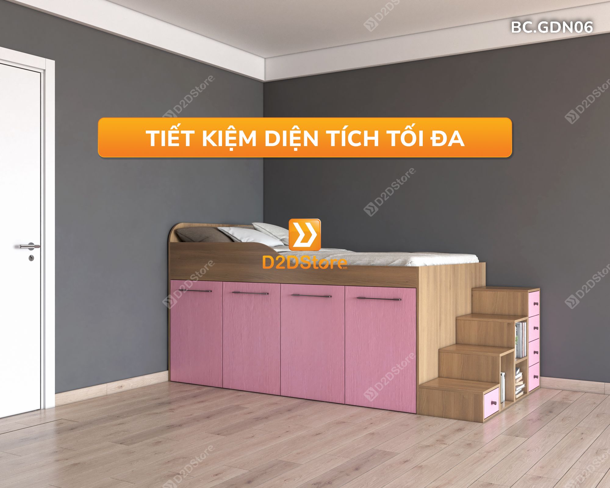  Giường thông minh kết hợp tủ kéo mã BC.GDN06 