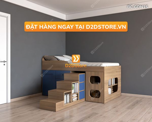 Giường đa năng kết hợp bàn học và tủ kéo mã BC.GDN15
