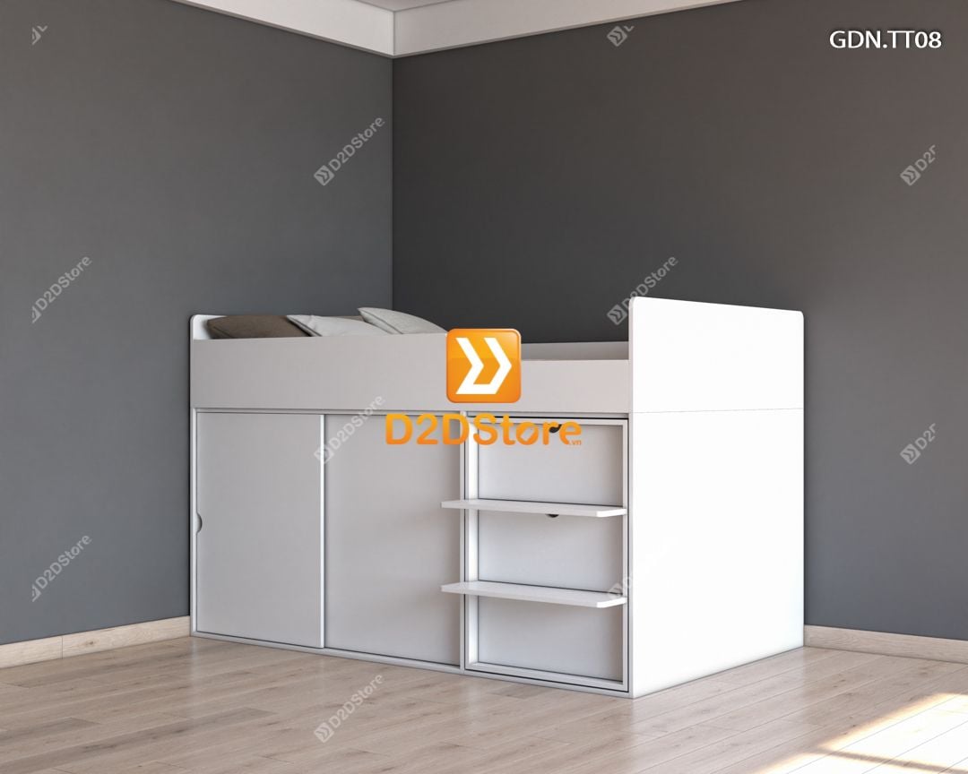  Giường kết hợp tủ áo thấp GDN.TT08 