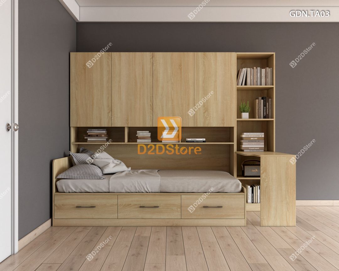  Giường ngủ kết hợp tủ áo GDN.TA03 
