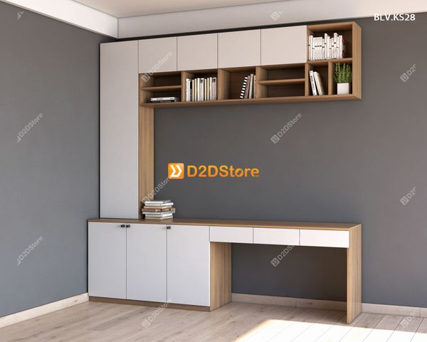 Bàn làm việc kết hợp kệ sách BLV.KS28