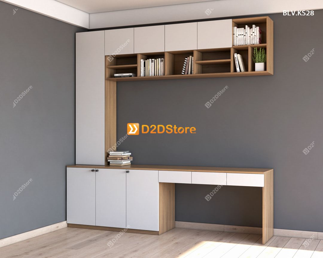  Bàn làm việc kết hợp kệ sách BLV.KS28 