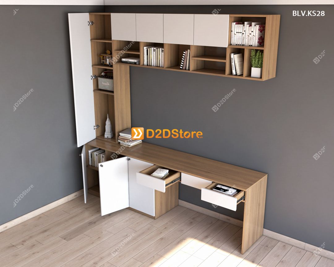  Bàn làm việc kết hợp kệ sách BLV.KS28 