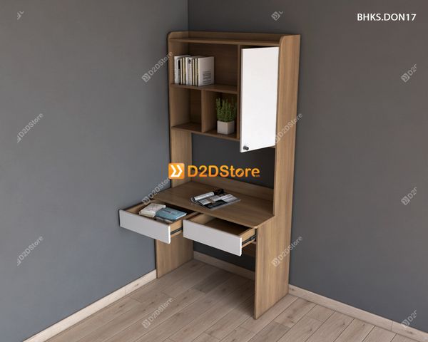 Bàn học đơn cho bé có kệ sách BHKS.DON17