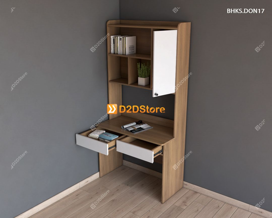  Bàn học đơn cho bé có kệ sách BHKS.DON17 