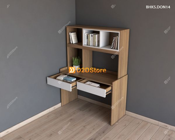 Bàn học đơn cho bé có kệ sách BHKS.DON14