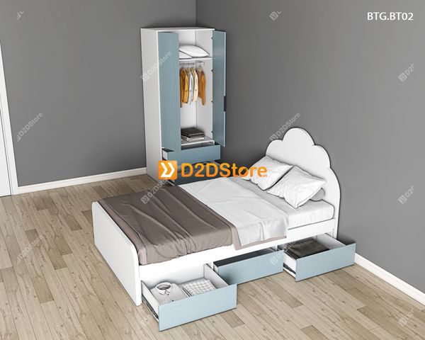 Bộ giường tủ phòng ngủ bé trai BTG.BT02
