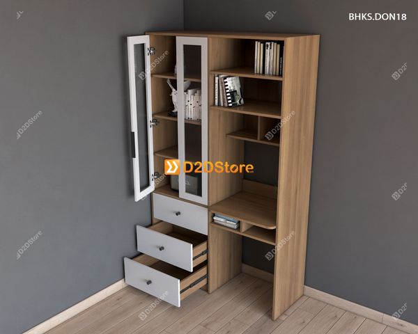 Bàn học đơn cho bé có kệ sách BHKS.DON18