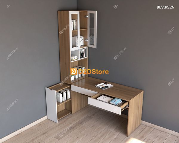 Bàn làm việc kết hợp kệ sách BLV.KS26