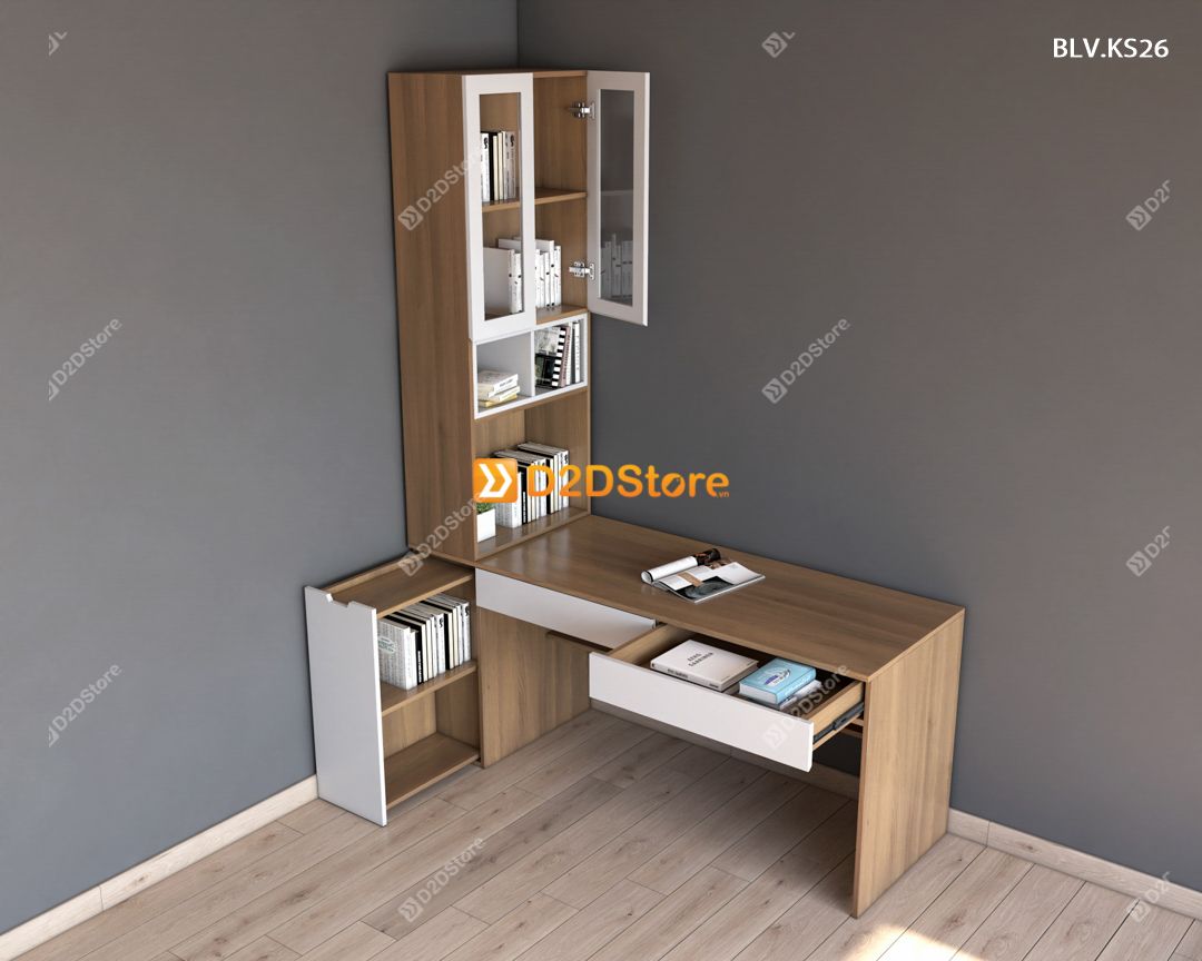  Bàn làm việc kết hợp kệ sách BLV.KS26 
