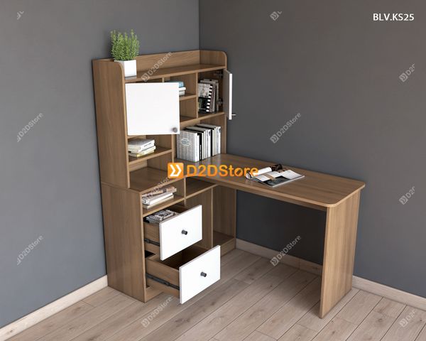 Bàn làm việc kết hợp kệ sách BLV.KS25