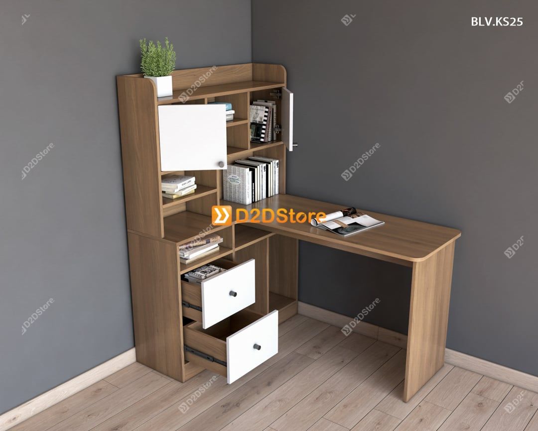  Bàn làm việc kết hợp kệ sách BLV.KS25 