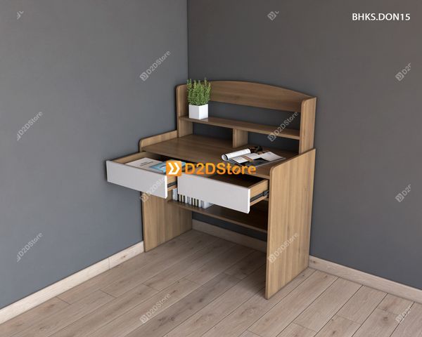 Bàn học đơn cho bé có kệ sách BHKS.DON15