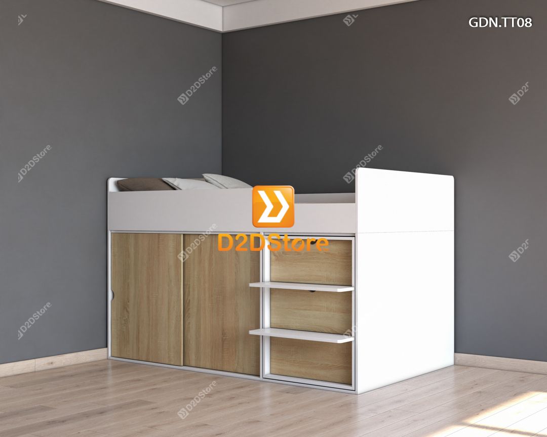  Giường kết hợp tủ áo thấp GDN.TT08 