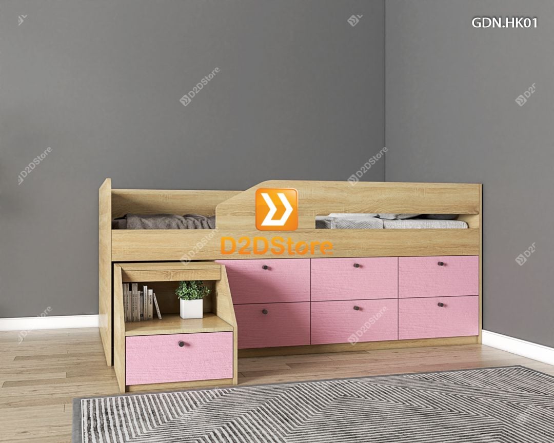 Giường ngủ kết hợp nhiều hộc kéo GDN.HK01 