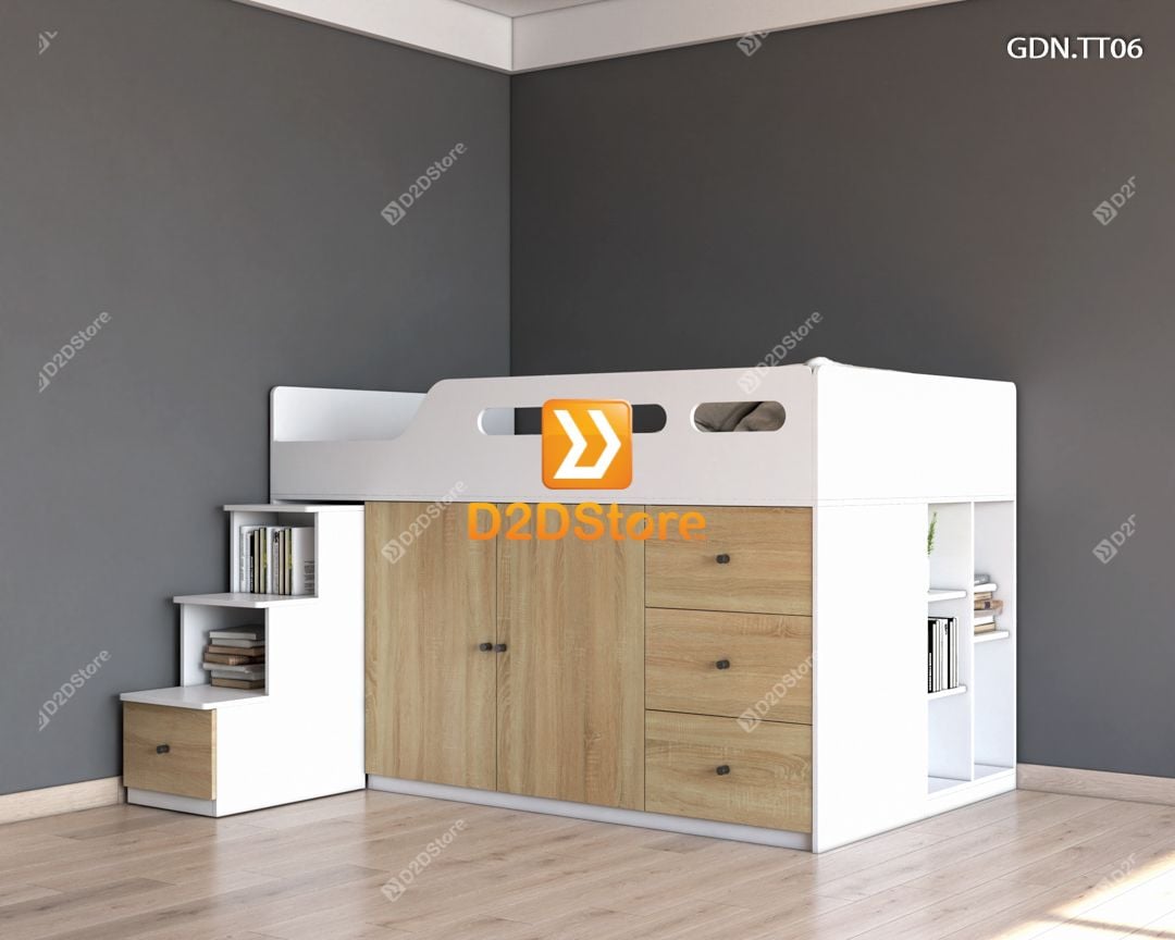  Giường kết hợp tủ áo thấp GDN.TT06 