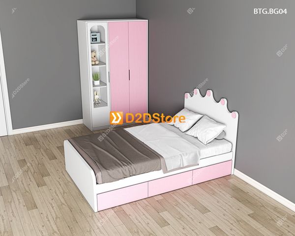 Bộ giường tủ phòng ngủ bé gái BTG.BG04