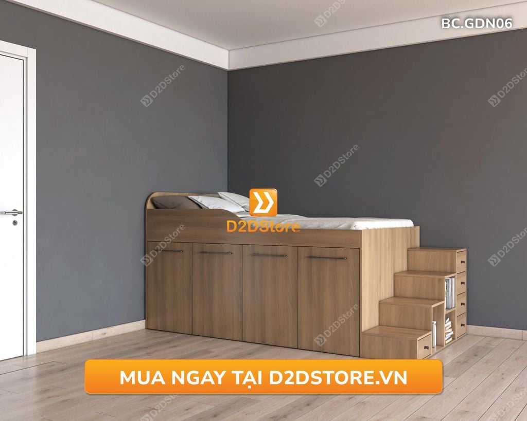 Giường thông minh kết hợp tủ kéo mã BC.GDN06