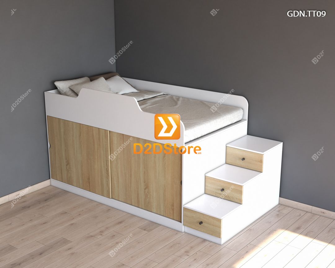  Giường kết hợp tủ áo thấp GDN.TT09 
