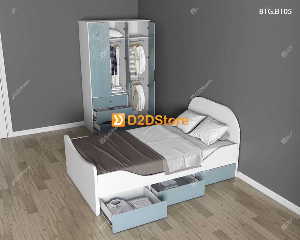 Bộ giường tủ phòng ngủ bé trai BTG.BT05