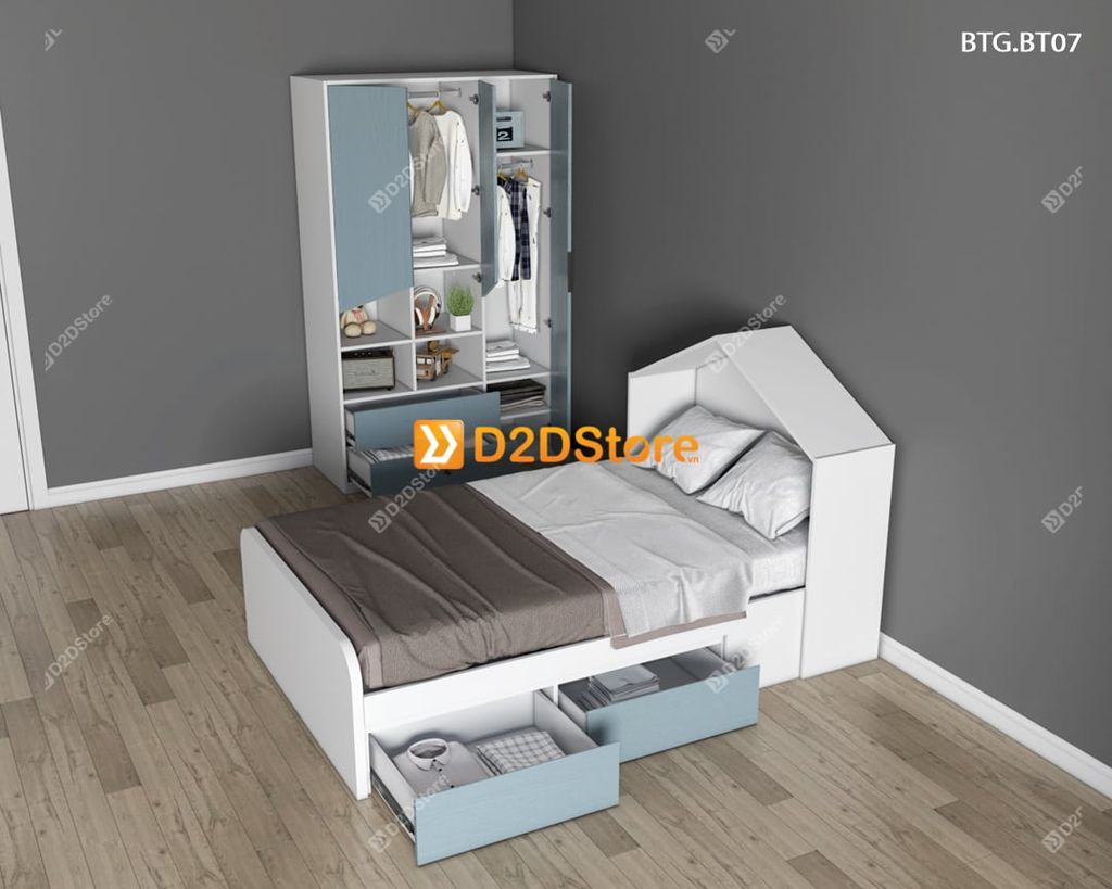 Bộ giường tủ phòng ngủ bé trai BTG.BT07